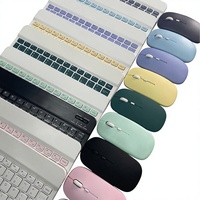 Keyboard Nirkabel BT Kustom RGB Backlit Ultra Tipis Terpisah untuk iPad Tablet Portabel Mini USB Type-C Isi Ulang Plastik Produk Baru