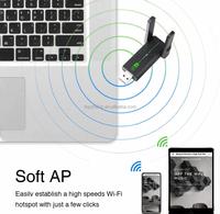 Adaptadores WiFi AX900 de Doble Banda BT 5.3 Plug and Play sin Controlador, Antena WiFi de 3dBi para Dongle USB, Tarjeta de Red Inalámbrica para Escritorio