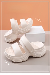 Super doux léger plate-forme talon nouvelles pantoufles femmes été vêtements d'extérieur soulever le fond <span class=keywords><strong>caca</strong></span> sentiment élégant sandales de plage - Product Image 6
