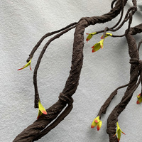 Plantes vertes artificielles en mousse de style chinois, feuilles épaisses et souples, pour décoration de jardin et de plafond, branches d'arbres morts