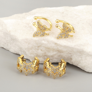 QIKU nuovo arrivo a forma di farfalla/stella Fine senza piercing orecchini a Clip per le donne singolo multistrato lustro zircone orecchini - Product Image 3