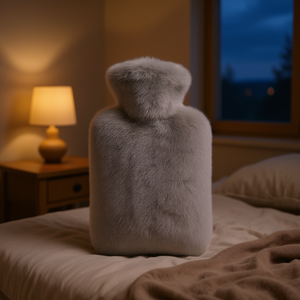 Bouillotte Hugo Frosch classique en fourrure longue grise 1 litre avec housse en fourrure - Product Image 3