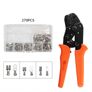 ชุดเครื่องมือ 270 ชิ้น คีมย้ำสายไฟเหล็กกล้าคาร์บอนสูง รุ่น SN-48B สำหรับเชื่อมต่อสายไฟอุตสาหกรรม ขนาด 16 AWG พร้อมด้ามจับสีส้ม - Product Image 1