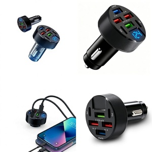 Chargeur de voiture USB-C 100W avec moniteur de tension LED, vente chaude pour <span class=keywords><strong>iPhone</strong></span> 17 16 15 Samsung S26 S25 Ultra, <span class=keywords><strong>prise</strong></span> d'alimentation sûre et stable - Product Image 1