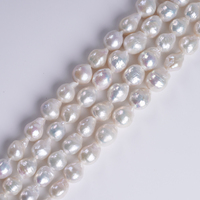 Perle d'eau douce naturelle 11-13 mm, perle blanche en forme de goutte, perle Edison, brin pour la fabrication de bijoux