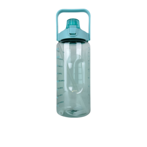 Bouteille d'eau de sport transparente en plastique avec paille, grande capacité 2000 ml, anti-fuite, pour yoga et gym, avec logo personnalisé - Product Image 2