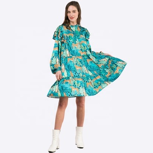 Abiti personalizzati all'ingrosso da donna girocollo manica lunga ghepardo giungla abiti Casual di media lunghezza abiti da donna - Product Image 1