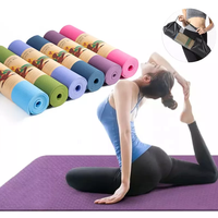 Tapis de fitness portable violet pour Pilates et yoga, personnalisable avec logo, 6 mm TPE, imperméable – Vente chaude