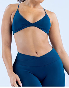 <span class=keywords><strong>Sujetador</strong></span> deportivo de nailon y elastano para mujer con diseño cruzado frontal, <span class=keywords><strong>almohadillas</strong></span> extraíbles, tirantes finos, sin espalda, para actividades de impacto medio, <span class=keywords><strong>sujetador</strong></span> de yoga - Product Image 5