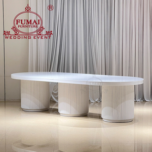 Banquete salón Hotel muebles blanco hierro Metal MDF MESA DE BODA superior para boda - Product Image 1