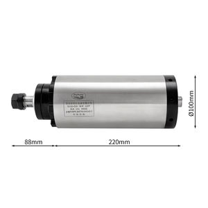 Moteur de broche CNC refroidi par air à longue durée de vie, 24000 tr/min, 3 kW, ER20, avec couvercle anti-poussière avant amélioré pour machine de fraisage CNC - Product Image 3