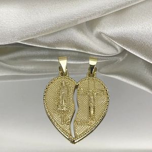 Collana JML Fashion con Pendente della Vergine Maria e Gesù Placcato Oro 14K, <span class=keywords><strong>Cuore</strong></span> <span class=keywords><strong>a</strong></span> <span class=keywords><strong>Cuore</strong></span> per Coppie, Gioielli in Lega per Uomini, Donne e Bambini - Product Image 3