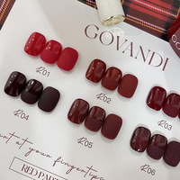 Govandi Red-Party Ensemble de vernis à ongles gel UV 6 couleurs Collection Fournisseurs professionnels d'ongles Vente en gros Marque privée Ensemble de vernis à ongles gel
