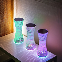 Batterie au lithium portable chargeant la lampe de bureau en cristal USB trois couleurs petite lampe de bureau
