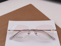Titane Flexframeless Gold & Green Sunray Print Décoré Métal Diamant Visage Forme Lunettes Optiques pour la Lecture