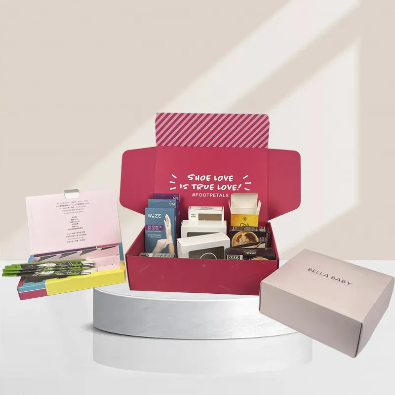 Roze Custom Luxe Cosmetische Mailer Geschenkdoos Beauty Kleding Kleding Kleine Zakelijke Verpakking Met Inzetstuk