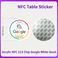 Carte NFC Google Review avec puce NFC213, laissez un avis en tapant sur la carte, avec code QR, panneau de table en acrylique pour restaurant, boutique, entreprise