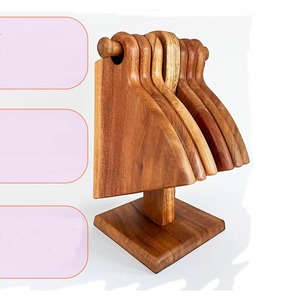 Plateau à pizza rond en bois avec support pour fête, plateau à steak, assiette à dessert - Product Image 2