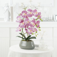 Künstliche berührte Phalaenopsis-Topfpflanzen Seiden blume Simulierte Topf verzierungen Orchideen-Topfpflanze für Haupt dekoration