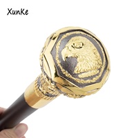 Tongkat berjalan dekorasi segi delapan mewah, tongkat bunga ukiran kepala elang bulat mewah, tongkat jalan dekorasi panggung