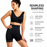 Culotte gainante taille haute sans couture, respirante, à maintien ferme, effet ventre plat, en dentelle, pour femmes grandes tailles