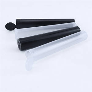 Tubo de plástico transparente o negro para guardar conos de cigarrillos pre-enrollados, tubo de almacenamiento de plástico de 115 mm con tapa abatible. - Product Image 6