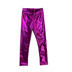 <span class=keywords><strong>Leggings</strong></span> in Pelle Personalizzati per Bambine, Stile Mardi Gras, Viola, Oro e Verde, Pantaloni da Ballo - Product Image 6