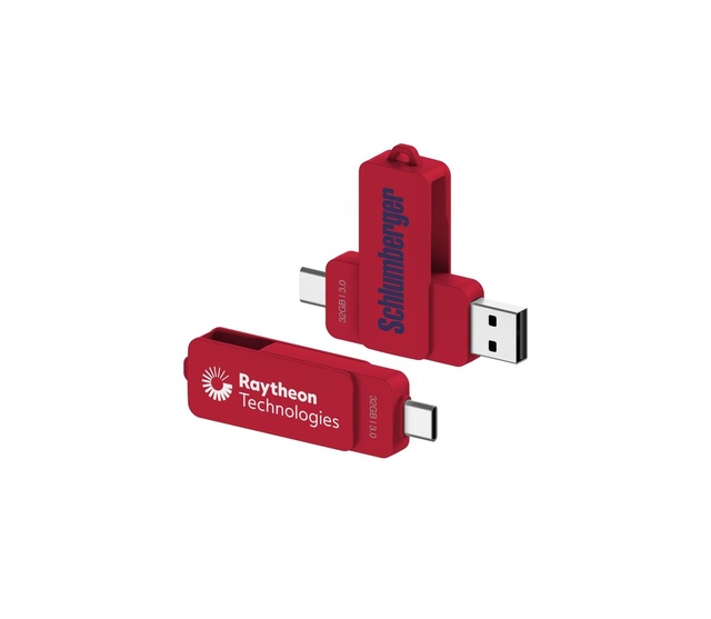 OEM 2 in 1 Otg Type C Pendrive 4GB 8GB 32GB 16GB 64GB 128GB Rotation Usb Flash Drive 3.0 2.0 Plastic Dual-use U DISK
