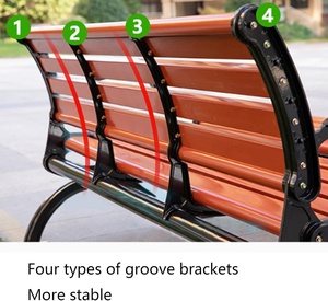 Fabricación Parque al aire libre Diseño moderno Banco de hierro fundido rústico Banco al aire libre Bancos de patio de hierro forjado - Product Image 4