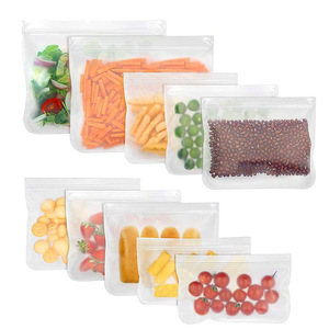 10 pack bpa free reusable storage bags,leakproof zip lock lunch bags food storage freezer plastic freezer bags