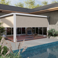 Pergola de jardin extérieure en aluminium 4x3 m, pergola bioclimatique, pergola à lames orientables avec stores en bois