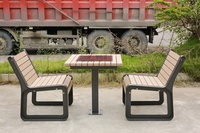 Table de pique-nique en bois WPC pour l'extérieur, usage public et commercial, école, restaurant, bistrot, jardin, terrasse, café extérieur, avec chaises