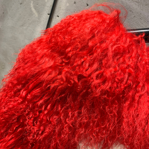 Cropped Mongolian <strong>Fur</strong> Coat Genuine Curly Sheep <strong>Fur</strong> Outerwear Women's Red <strong>Fur</strong> <strong>Jacket</strong> - Product Image 5