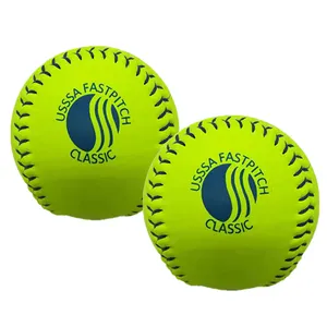 Softball usssa aprovação de alta qualidade, 11 polegadas, 12 polegadas, jogo, bolas de softball, feitas a partir de leago sporting bens co.,ltd