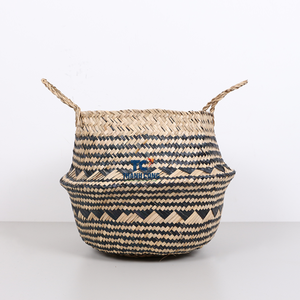 Panier pliable fait à la main de qualité supérieure panier de rangement en jonc de mer naturel avec poignées pour cadeaux décoratifs pour la maison prix de gros - Product Image 1