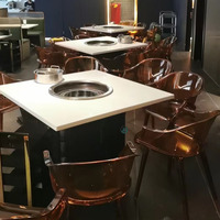 Tables de restaurant VIP circulaires sur mesure pour fondue, pour 6 à 8 personnes, prix abordables, tables de barbecue pour fondue
