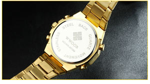 Orologio da uomo Wwoor 8019 con display digitale a LED, movimento al quarzo, allarme analogico, data automatica, giorno della settimana, luminoso, calendario completo, retroilluminazione. - Product Image 6