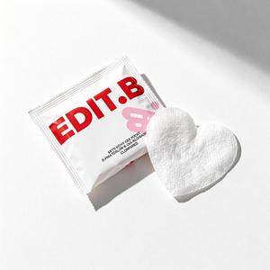 Discos Desmaquillantes en Forma de Corazón Edit.B, 30 Unidades, Para Todo Tipo de Piel, Fórmula Coreana, Toallitas Faciales - Product Image 1