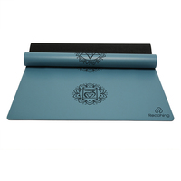 Tapis de yoga en PU de qualité studio supérieure, gravé au laser avec lignes de positionnement, respectueux de l'environnement, en caoutchouc naturel antidérapant