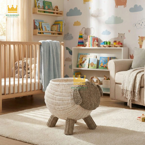 Panier Mignon en Forme de Mouton pour Enfants, Panier en Osier Tressé pour Ranger les Jouets des Enfants, Décoration pour Bébé et Chambre d'Enfant, Prix de Gros du Vietnam - Product Image 2