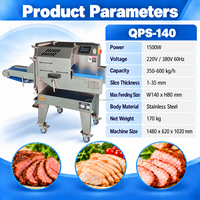 Trancheuse automatique de viande cuite, machine industrielle à trancher la viande avec convoyeur, pour jambon, rôti de bœuf, viande de charcuterie