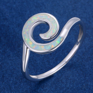 Đẹp 925 Sterling Silver Bạc Sóng Opal Vòng Đại Dương Bãi Biển Phòng Thí Nghiệm Tạo Ra Màu Xanh Opal.Handmade Đồ Trang Sức - Product Image 2