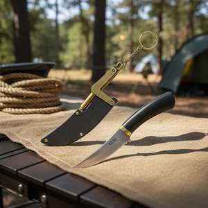Cuchillo de Bolsillo para Exteriores, Acero Inoxidable 3Cr, Cuchillo Portátil para Cortar Carne, Cuchillo Recto de Supervivencia con Mango de Plástico - Product Image 5