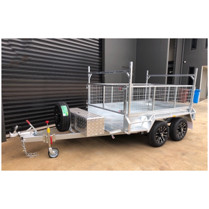 8x5 गैल्वेनाइज्ड स्टील बॉक्स ट्रेलर एटम के साथ 2000 किलोग्राम एटम, इलेक्ट्रिक ब्रेक्स - Product Image 1