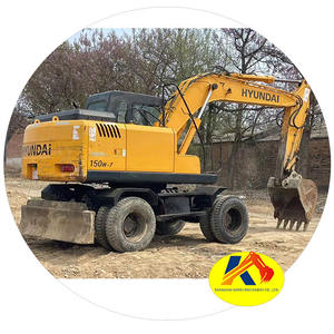 Excavadora de ruedas Hyundai de 15 toneladas, maquinaria de construcción usada con motor y bomba Cummins - Product Image 1