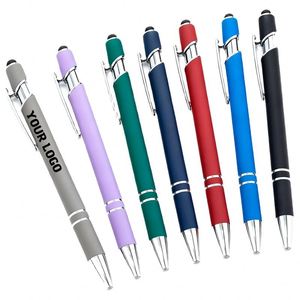 Wholesale Best Selling With Custom Logo Stylus Soft Touch Screen Metal Ballpoint <b>Pens</b> Cheap Advertising <b>Pen</b> - Product Image 1