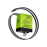 Chargeur de téléphone GaN Type-C avec deux câbles rétractables, charge rapide PD 120W, compatible avec les appareils Android