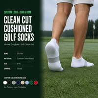 Chaussettes de sport souples blanches minimalistes à logo personnalisé pour club de golf, boutique pro, cadeau