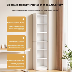 Étagère d'angle murale moderne en bois à plusieurs niveaux avec 4 étagères, design gain de place pour le salon, la chambre à coucher, l'école, le rangement - Product Image 3