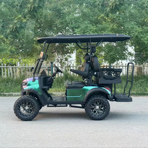 Voiture de golf électrique 4 places, batterie lithium, 4 roues motrices, pneus tout-terrain, contrôleur Curtis, éclairage LED, certifiée CE, 5 kW haute puissance - Product Image 1